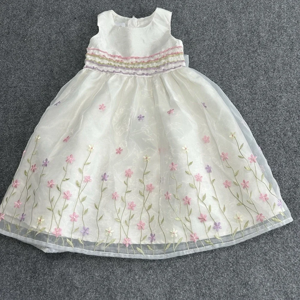 Special Edition‎ 3T Toddler Dress Easter White Pink Flowers